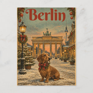 Dachshund Berlijn Kerstkaart Briefkaart