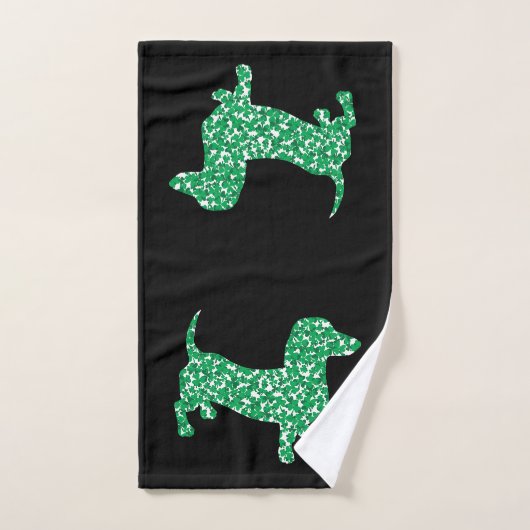 Dachshund bestaande uit Shamrocks Bad Handdoek (Handdoek)