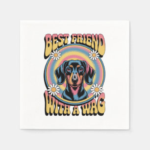Dachshund Beste Vriend Met Een Kwispel Servet