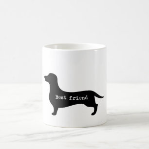 Dachshund beste vriend silhouette mok