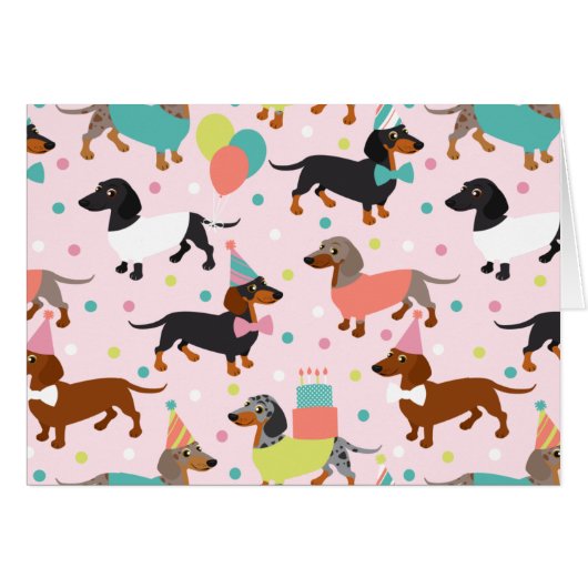 Dachshund Birthday (Voorkant Horizontaal)