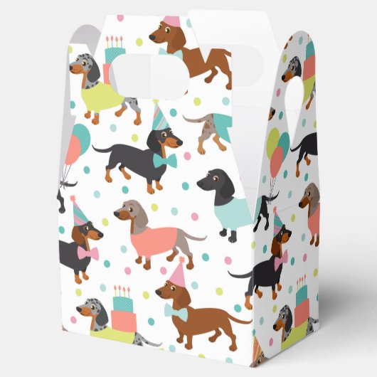Dachshund Birthday Bedankdoosjes (Geopend)