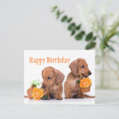 Dachshund Birthday Briefkaart (Staand voorkant)