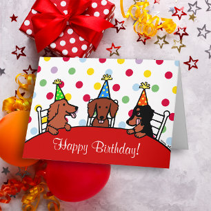 Dachshund Birthday Cartoon Kaart