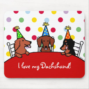 Dachshund Birthday Cartoon Muismat
