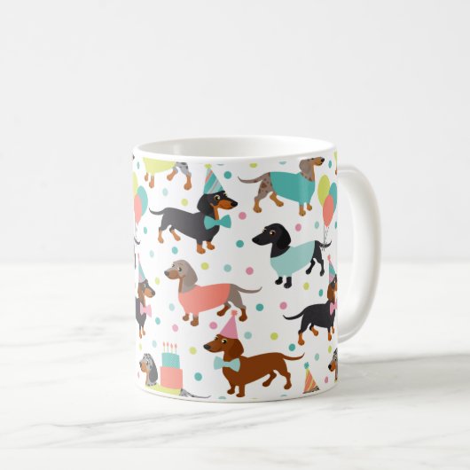 Dachshund Birthday Coffee Mug (Devant droit)