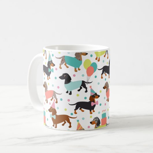 Dachshund Birthday Coffee Mug (Devant gauche)