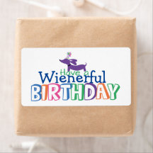 Dachshund Birthday Gift Labels Wienerful Birthday