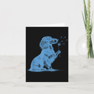 Dachshund blaast wensen paardenbloem schattige hui kaart