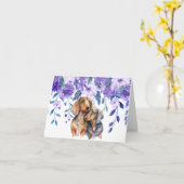 Dachshund Bloemen Wenskaart Kaart (Gele Bloem)