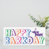 Dachshund Bonne Carte Anniversaire Long (Debout devant)