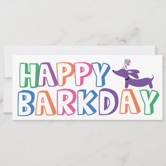 Dachshund Bonne Carte Anniversaire Long (Devant)