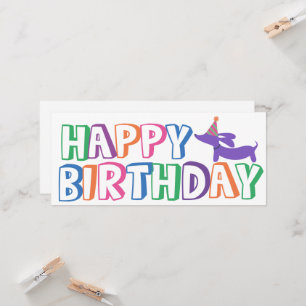 Dachshund Bonne Carte Anniversaire Long