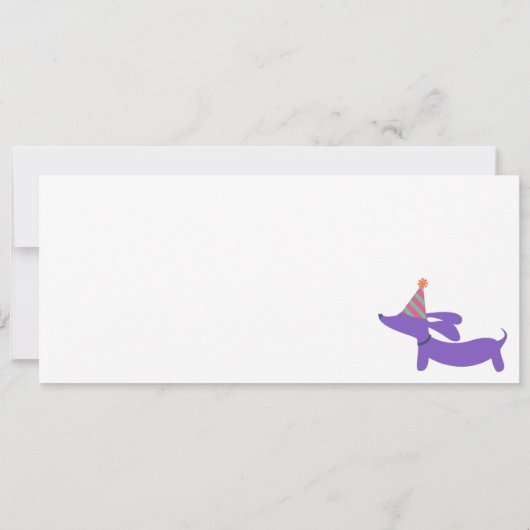 Dachshund Bonne Carte Anniversaire Long (Dos)