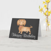 Dachshund Bonne Carte d'Anniversaire - Verset à l' (Fleur jaune)