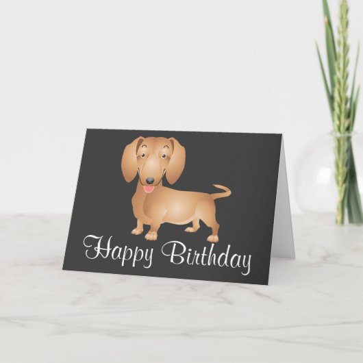 Dachshund Bonne Carte d'Anniversaire - Verset à l' (Devant)