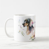 Dachshund Bouquet en blooms Koffiemok (Links)