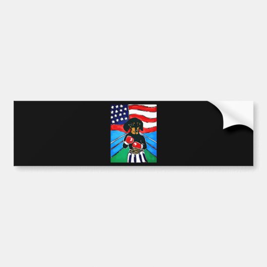Dachshund Boxer Bumpersticker (Voorkant)