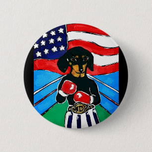 Dachshund Boxer Ronde Button 5,7 Cm