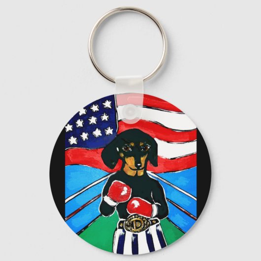 Dachshund Boxer Sleutelhanger (Voorkant)