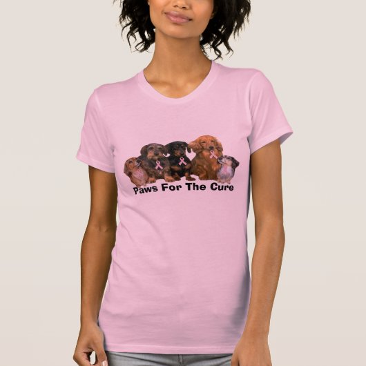 Dachshund Breast Cancer Damas Shirt (Voorkant)