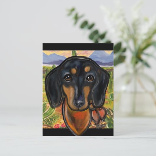 DACHSHUND BRIEFKAART (Staand voorkant)