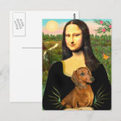 Dachshund (brown1) - Mona Lisa Briefkaart (Voorkant / Achterkant)