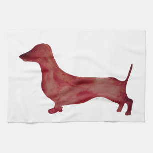 Dachshund Brown Dog Ring Tea Towel 40,6 cm x 61 Theedoek