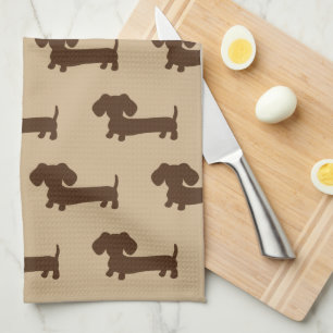 Dachshund Brown en Tan Kitchen Dish Towell Theedoek