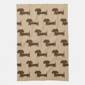 Dachshund Brown en Tan Kitchen Dish Towell Theedoek (Verticaal)