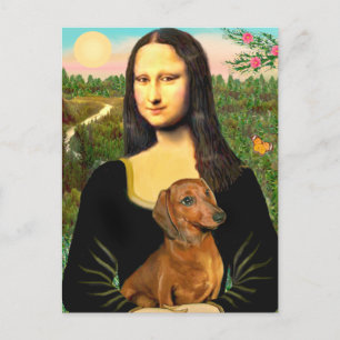 Dachshund (bruin1) - Mona Lisa Briefkaart