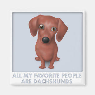 Dachshund (bruin) Favoriet Magneet