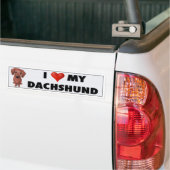 Dachshund (bruin) Love Sticker (Op Truck)