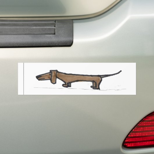 Dachshund Bumpersticker (Op auto)