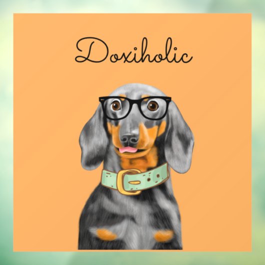 Dachshund Business Man Window Decal (Vel 3)