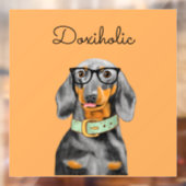 Dachshund Business Man Window Decal (Vel 2)