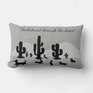 Dachshund Cactus Silhouette Pillow Kussen