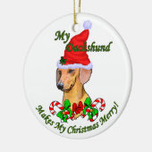 Dachshund Cadeaux de Noël Ornement (Gauche)