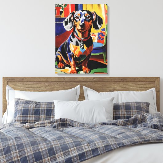 Dachshund Canvas Afdruk (Insitu (Slaapkamer))