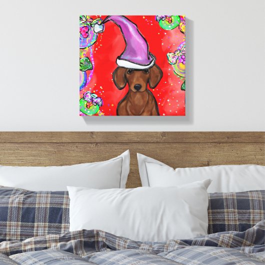 DACHSHUND CANVAS AFDRUK (Insitu (Slaapkamer))