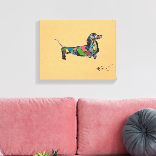 Dachshund Canvas in vele verschillende maten (Insitu (Woonkamer))