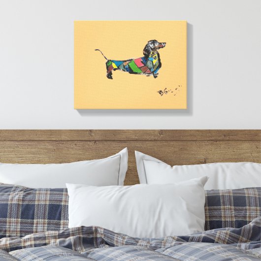 Dachshund Canvas in vele verschillende maten (Insitu (Slaapkamer))