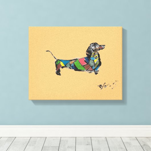 Dachshund Canvas in vele verschillende maten (Insitu (Houten vloer))