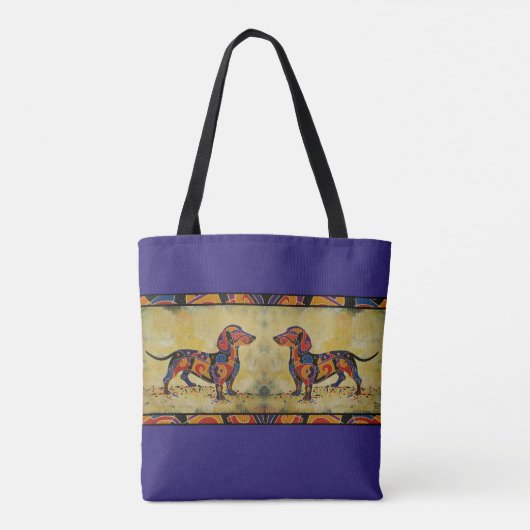 Dachshund-Canvas tas (Achterkant)