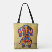 Dachshund Canvas tas - Ik ben ook gepuzzeld! (Achterkant)