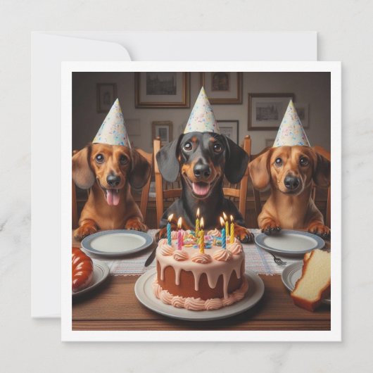 Dachshund carte d'anniversaire, Dachshund carte, D (Devant)