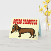 Dachshund carte d'anniversaire drôle (Fleur jaune)