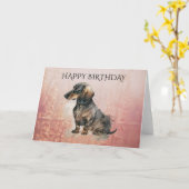 DACHSHUND Carte de chien de saucisse avec texte mo (Fleur jaune)