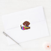 Dachshund Cartoon 1 Ronde Sticker (Envelop)