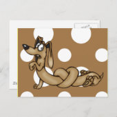Dachshund Cartoon Dog in knopen Briefkaart (Voorkant / Achterkant)